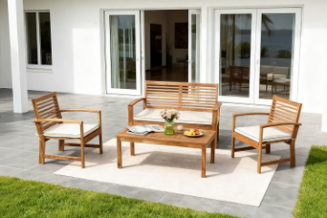Picture of WATFORD 4PC Solid Acacia Wood Outdoor Lounge Sofa Set