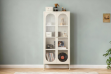 Picture of STARK Steel Frame 180x80cm 2-Arched Door Accent Glass Display Cabinet (Cream)