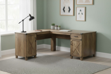 Picture of ELBIN L-Shaped Desk with Integrated Storage Compartment