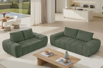 Picture of FABIEN 3/2 Seater Fabric Compressed Sofa Range (Green)