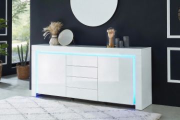 Picture of GRAINY 170 2-Door 3-Drawer High Gloss Buffet with LED Lights