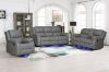 Picture of MARVIN Air Leather Manual Reclining Sofa Range with LED & Console & Wireless Charger (Grey)