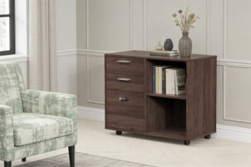 Picture of CRUZ Mobile File Cabinet with Password Lock & Wheels (Brown)