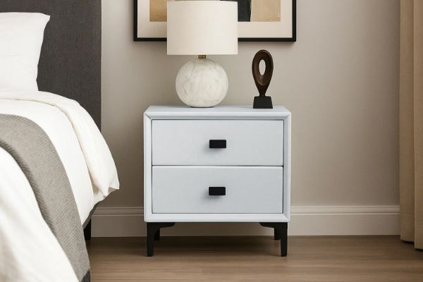 Picture of HOVER 2-Drawer Bedside Table (White)
