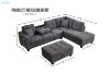 Picture of NEBULA Pro Chenille Fabric Sectional Sofa with Storage Ottoman & Drop-Down Console & USB & Type-C Port (Dark Grey)