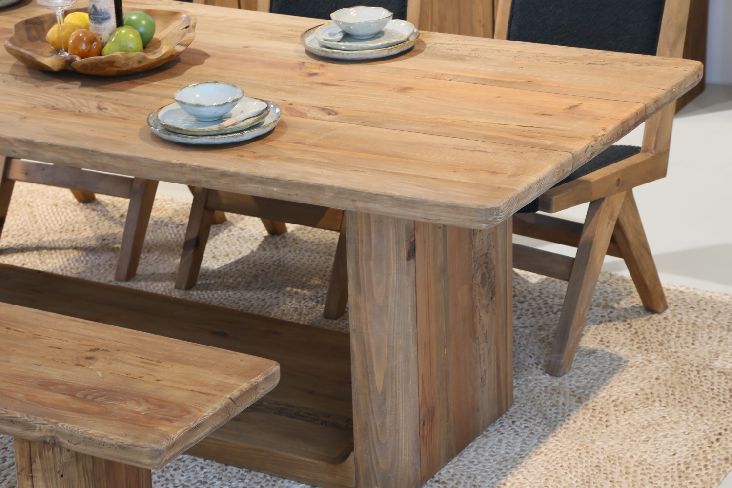 LUMBER 2.4M 5PC Solid Reclaimed Wood Dining Set