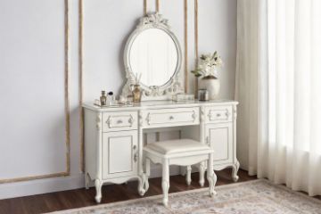 Picture of CHATEAU Dressing Table with Mirror and Dressing Stool Set