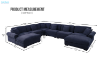 Picture of LARK Oversized Fabric Sectional Modular Sofa with Dual Ottomans (Dark Blue) 