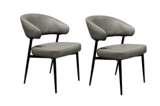 Picture of LORENZA Air Leather  Dining Chair (Light Grey) - 2 Chairs in 1 Carton