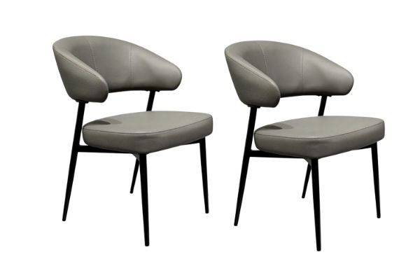 Picture of LORENZA Air Leather  Dining Chair (Light Grey) - 2 Chairs in 1 Carton