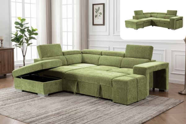 Picture of GOODEN Sectional Sofa/Sofa Bed With Storage Ottoman