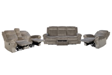 Picture of WINCHESTER Power Reclining Sofa Range with Console & Cup Holders & USB Port, Power Socket & Drawer (Grey)