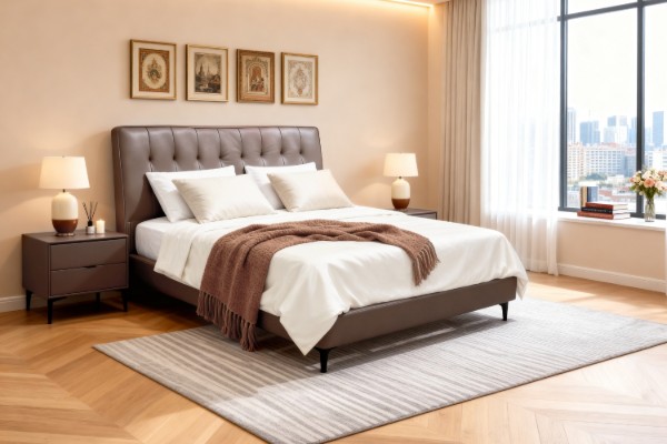 Picture of PALLADIO Genuine Leather Bed Frame in Queen Size