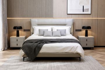 Picture of NORDICA Air Leather Bed Frame with Integrated Touch LED Light in Queen/Super King Size