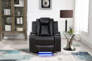 Picture of FAIRWAY Air Leather Dual Motor Reclining Sofa Range -  1 Seat with Cup Holders & Storage (1R)