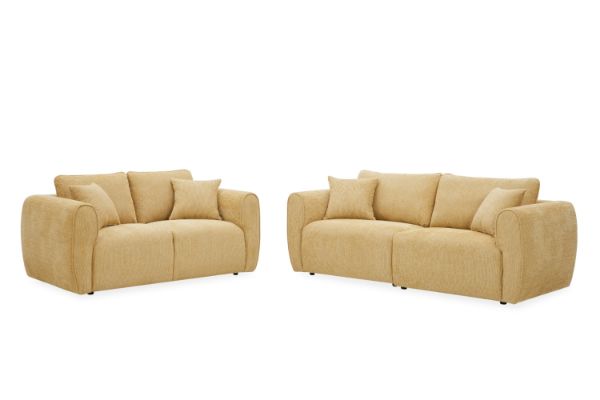 Picture of RIVANO 3/2 Seater Fabric Sofa Range (Yellow) - 3+2 Sofa Set