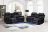 Picture of ORLANDO Air Leather Power Reclining Sofa Range with Console & Cup Holders & Storage & Bluetooth Speaker & USB Charging Port & LED Lighting