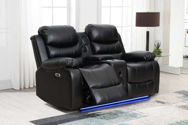 Picture of ORLANDO Air Leather Power Reclining Sofa Range - 2 Seat with Cup Holders & Storage and Bluetooth Speaker (2RRC)