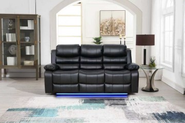 Picture of ORLANDO Air Leather Power Reclining Sofa Range - 3 Seat with Drop Down Cup Holders (3RRC)