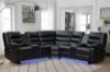 Picture of ORLANDO Air Leather Sectional Power Reclining Sofa with Console & Cup Holders & Storage & Bluetooth Speaker & USB Charging Port & LED Lighting