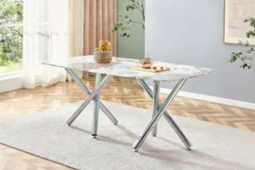 Picture of VEINX 180 Tempered Glass Top Dining Table