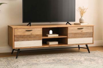 Picture of [FLOOR MODEL CLEARANCE]  LEAMAN 1.6M Solid Acacia Wood TV Unit
