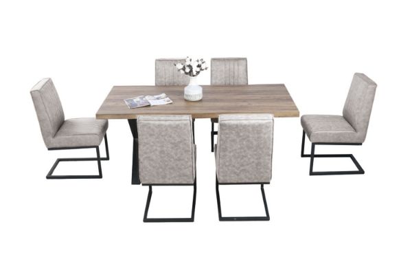 Picture of GALLOP Dining Set - 6 Dining Chairs (Without Arms) + 1 Dining Table