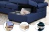 Picture of MERITON Modular Sofa/Pull-Out Sofa Bed with Storage Chaise (Blue)