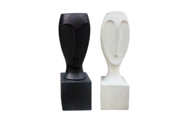 Picture of 352-001/002/003/004 Short/Tall Portrait Flower Pot (Dark/Off White)