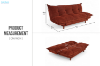 Picture of PILLOW Sofa Bed with Adjustable Backrest & Side Arm Cushions (Orange)