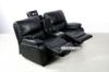 Picture of [FLOOR MODEL CLEARANCE]  PASADENA Reclining Sofa (Black) - 2 Seat with Storage Console, Drawer & LED Light (2RRC) 