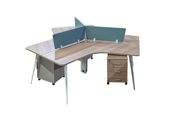 Picture of [FLOOR MODEL CLEARANCE] FOCUS Office System 3 Seater Triangle Desks