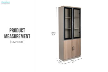 Picture of [FLOOR MODEL CLEARANCE] FOCUS Office System 2-Door Bookshelf & Display Unit