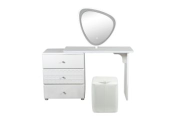 Picture of AURELIA 3-Drawer Extension Dressing Table with LED Mirror and Makeup Stool Set