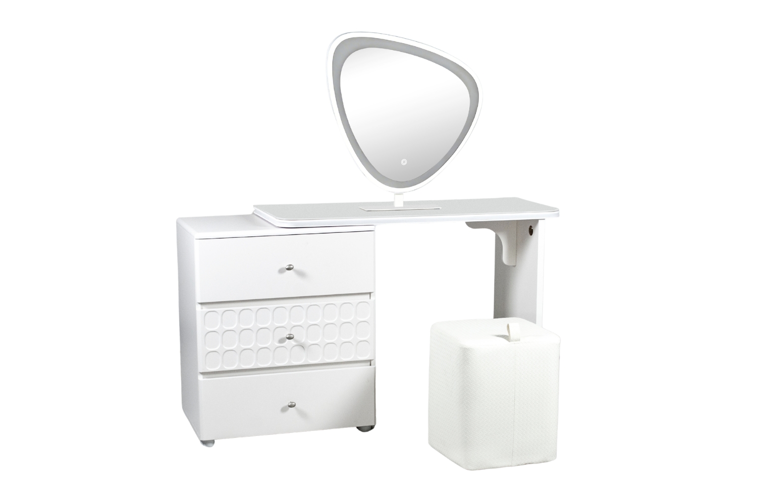 AURELIA 3-Drawer Extension Dressing Table with LED Mirror and Makeup ...