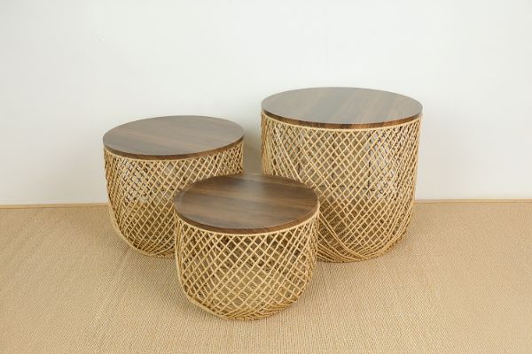 Picture of 390-011 Natural Storage Basket 3PC - Classic Weave