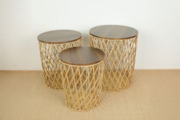 Picture of  390-012 Natural Storage Basket 3PC - Diamond Weave