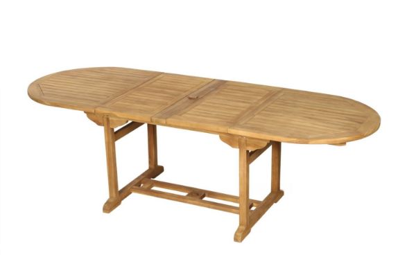 Picture of  [FLOOR MODEL CLEARANCE] BALI Solid Teak Wood 1.6M-2.4M Extendable Outdoor Oval Table