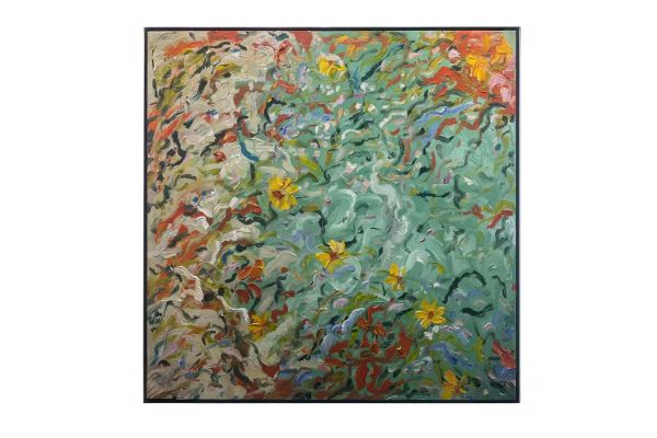 Picture of 389-005 Hand Oil Painting Canvas Wall Art with Black Frame(100x100CM)