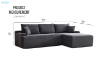 Picture of ASHFORD Fabric Sectional Compressed Sofa (Grey) - Chaise Facing Left