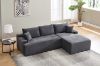 Picture of ASHFORD Fabric Sectional Compressed Sofa (Grey) - Chaise Facing Left