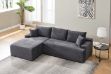 Picture of ASHFORD Fabric Sectional Compressed Sofa (Grey) - Chaise Facing Left