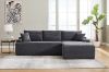 Picture of ASHFORD Fabric Sectional Compressed Sofa (Grey) - Chaise Facing Right