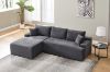 Picture of ASHFORD Fabric Sectional Compressed Sofa (Grey) - Chaise Facing Right