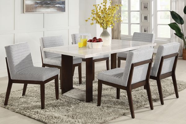 Picture of EDWYN 7PC 173 Marble Top Dining Set