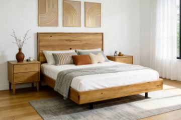 Picture of BRITTON Australian Marri Hardwood Floating Bed Frame in Queen/Super King Size