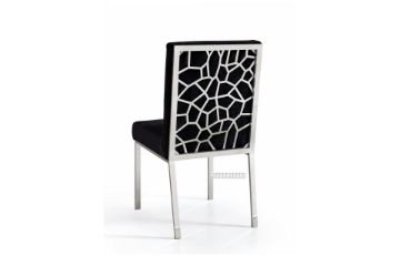 Picture of [FLOOR MODEL CLEARANCE] MARCANO Velvet Dining Chair with Silver Stainless Steel Frame (Grey)