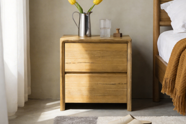 Picture of BRITTON 2-Drawer Australian Marri Hardwood Bedside Table