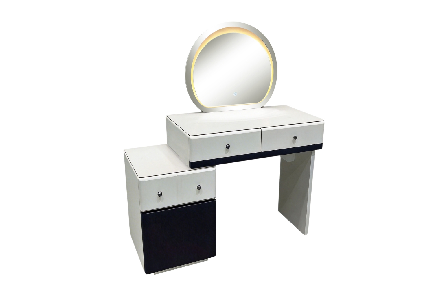 GLOW 3-Drawer Extension Dressing Table with LED Mirror