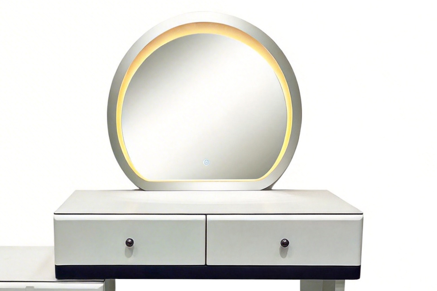 GLOW 3-Drawer Extension Dressing Table with LED Mirror and NOOK Makeup ...